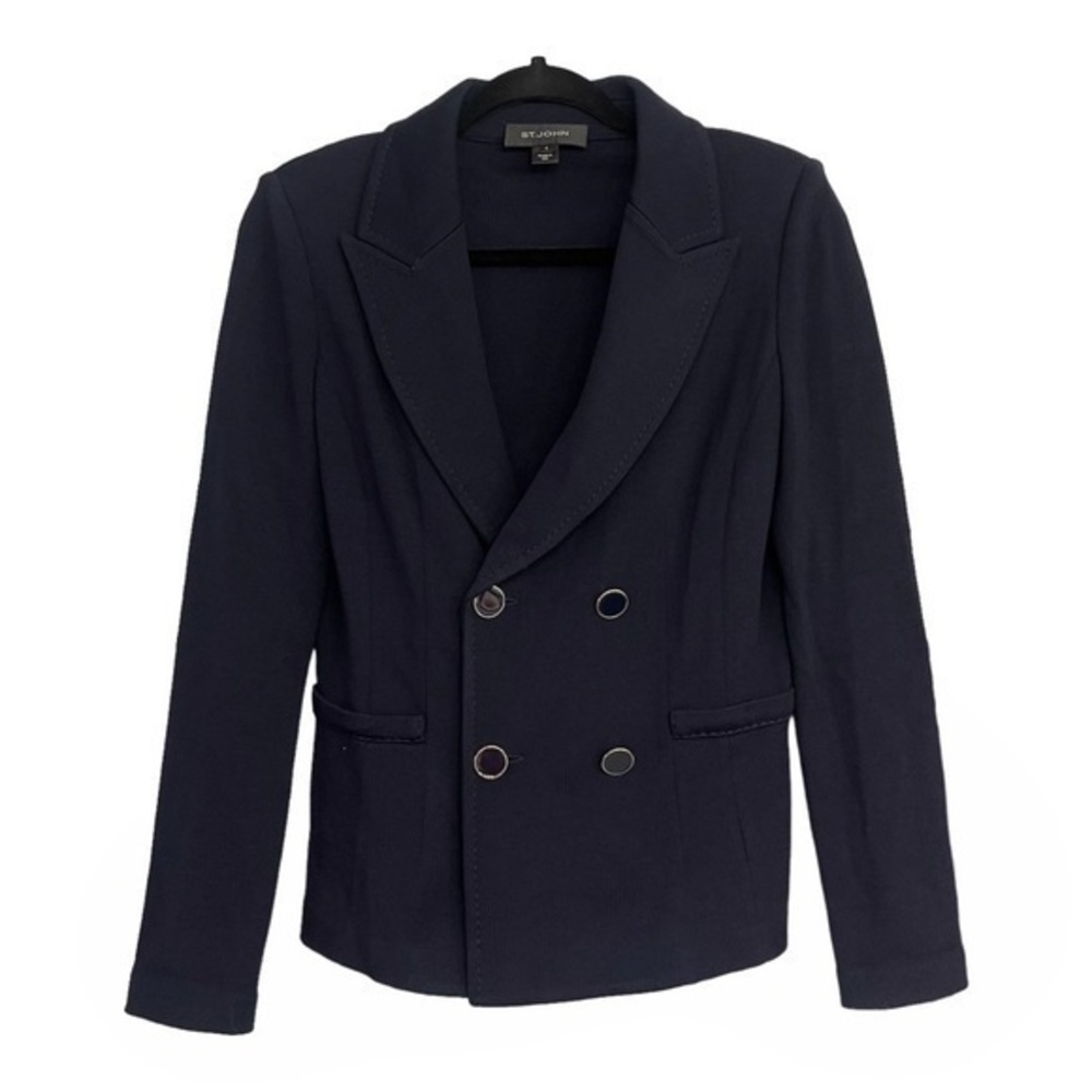 St.John Double Breasted Blazer Navy sz 4